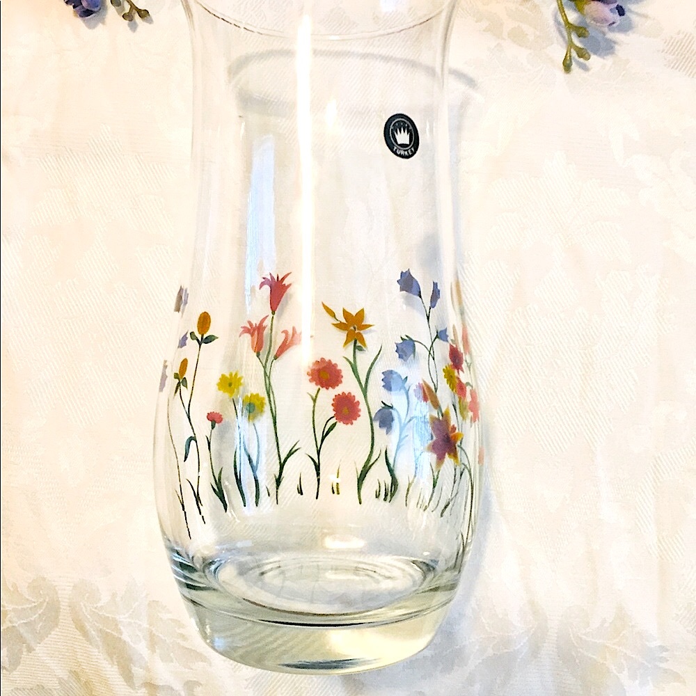 🌺Vintage Colony Hand Decorated Floral Glass Vase - Picture 6 of 9